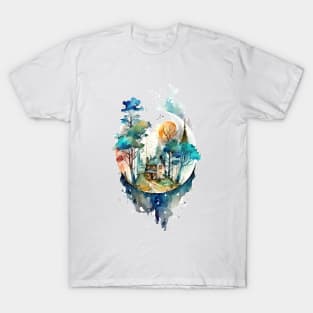 Cozy forest house surrounded with trees 3 T-Shirt